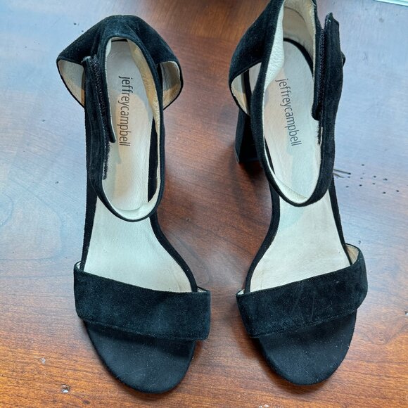 Jeffery Campbell Lindsay Black Suede Heels - Picture 2 of 10